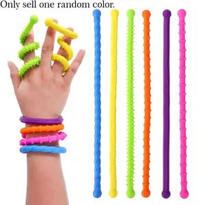 6pcs Rainbow Texture Stress Relief Toys, Stretchy Noodle Toy for Kids and Adults, Sensory Relaxation Tool, Unisex Fun Gift