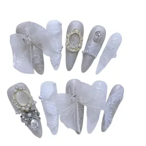 E14 Hand-wear Calrox Girl Liquid Butterfly Day butterfly Advanced nail art press-on nail party press reusable colorful art