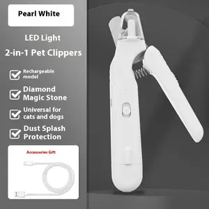 2-in-1 pet nail clipper and grinder, dog nail clipper trimmer, ultra quiet electric nail set, rechargeable, suitable for trimming toes and claws of dogs and cats of all sizes