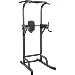 Multi-Function Power Tower Pull Up Bar Station with Backrest, Adjustable Height Strength Training Equipment for Home Gym, Heavy Duty Pull Up Dip Station for Full Body Workout