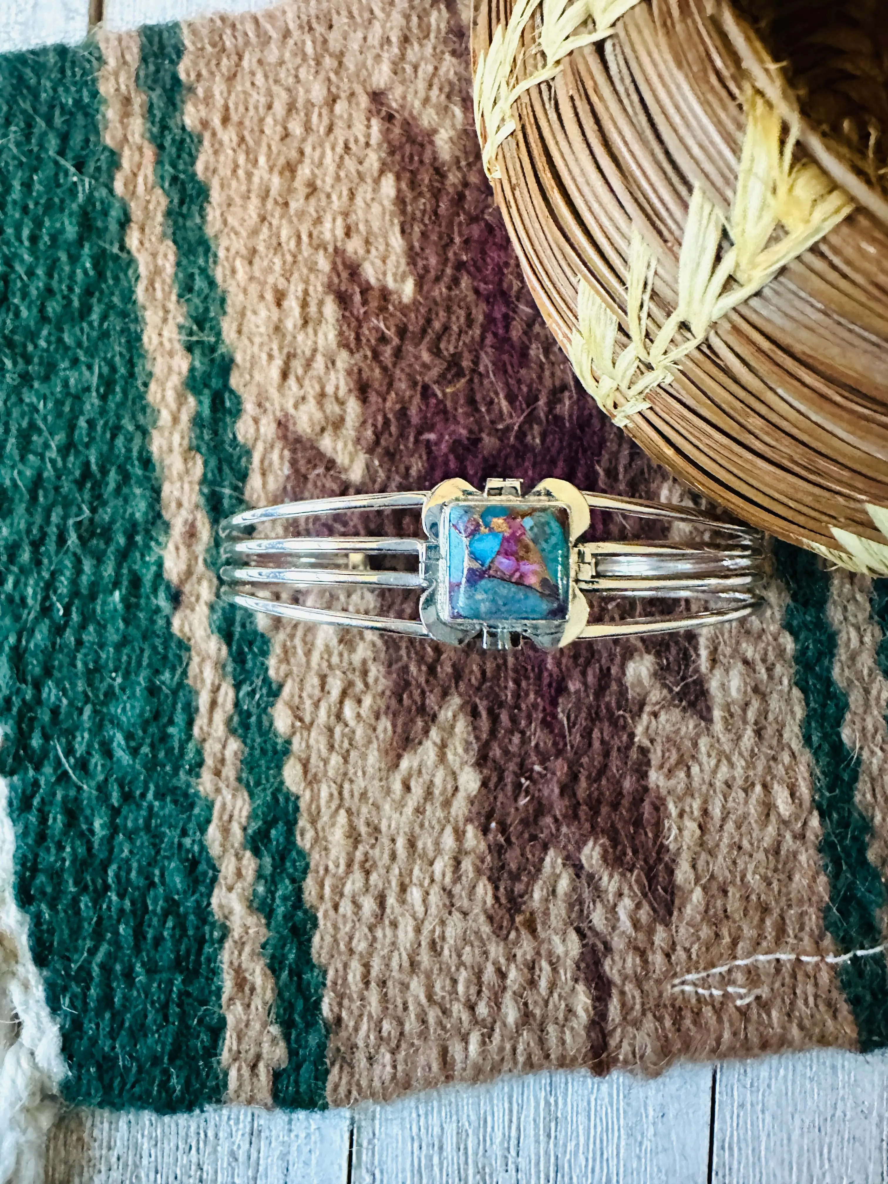 Handcrafted Sterling Silver & Pink Dream Mojave Cuff Bracelet