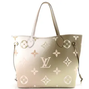 Pre-owned Louis Vuitton Canvas Coated Tote Bags REBAG Neverfull NM Tote Spring in the City Monogram Giant Canvas MM by Rebag