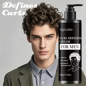 A bottle of 300ml men's hair curl management cream, rich in natural oil, can deeply moisturize the hair and improve the hair management, enhance the luster, fresh and free of residue, suitable for all hair qualities, Hair Care Products