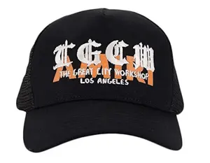 Amiri x T.G.C.W. Embroidered Logo Trucker Hat Black Orange White