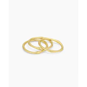 gorjana – Jagger Ring Set – 18K Gold-Plated Stackable Ring Trio – Classic, Versatile & Effortlessly Stylish