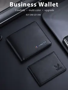Vincess Men's RFID Blocking Wallet, Large Capacity Multi-Card Slots, Leather Bifold Credit Card Holder, Fashion Versatile Design, Perfect Gift