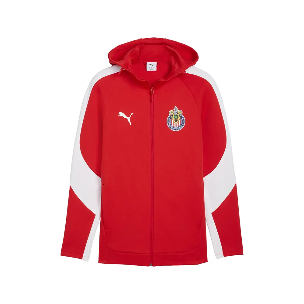 PUMA Mens Chivas Evostripe Hooded Jacket Athletic Outerwear Casual - Red