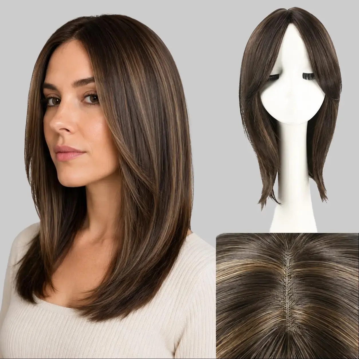 14inch Hair Toppers for Women with Thinning Straight Topper Synthetic Wig Clip Natural Hair Piece Adds Volume and Natural Coverage, Ideal for Thinning or Grey Hair #SummerWins