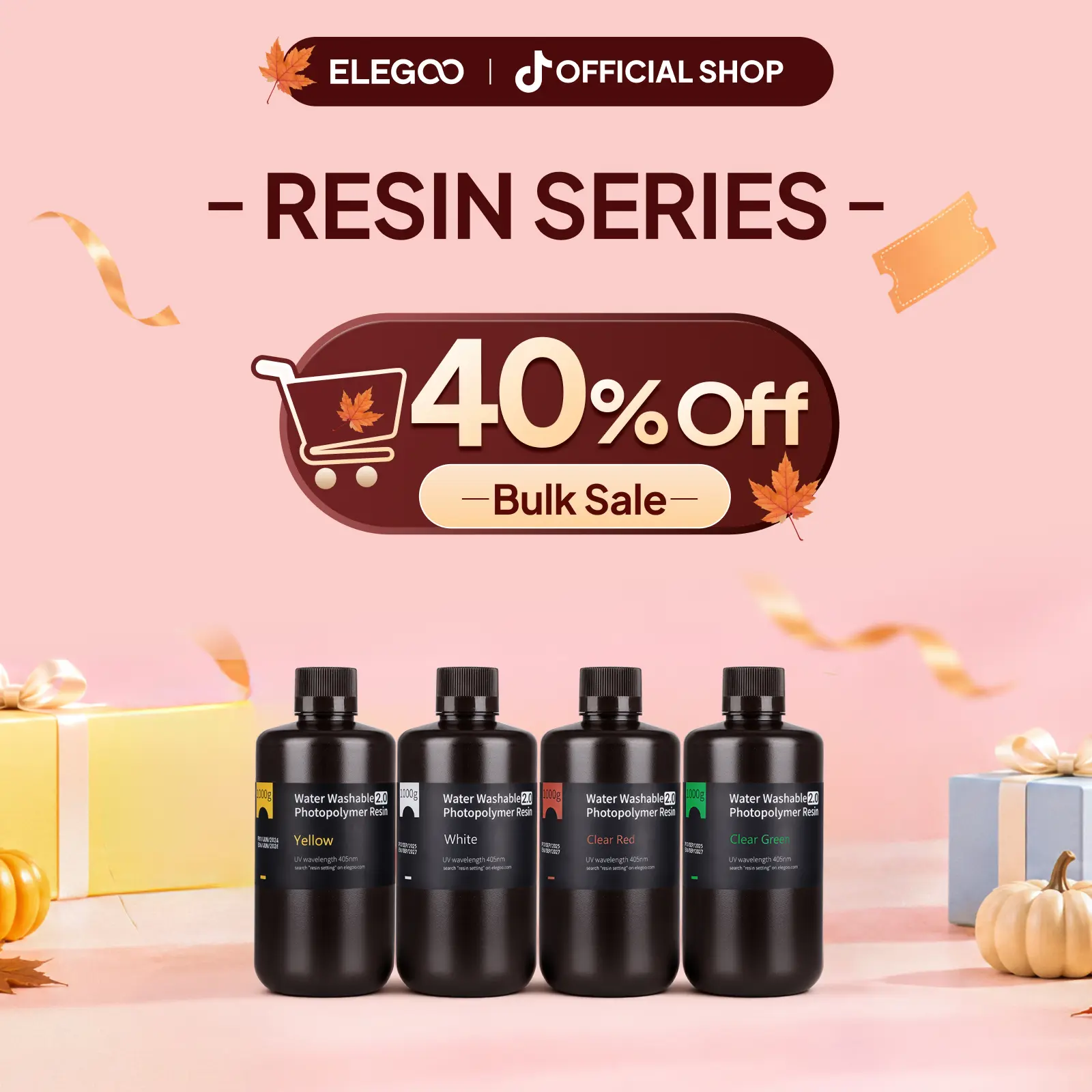 ELEGOO LCD-Ready Photopolymer Resin, 405nm Wavelength UV-Curing Resin for Mars Saturn Jupiter LCD/MSLA/DLP 3D Printers, 3D Printing Supplies for Artistic Look & Colorful Prints