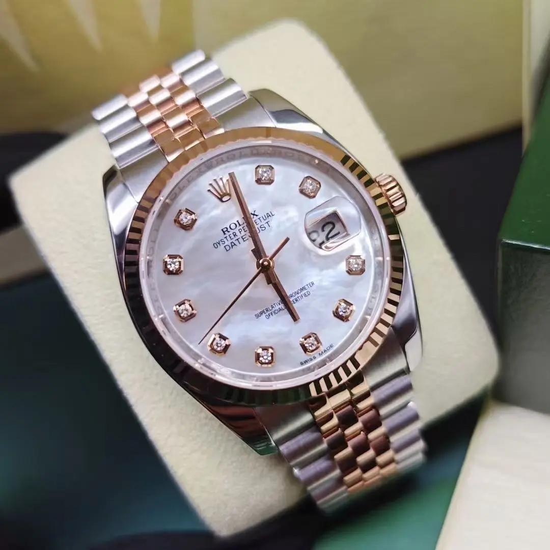 Pre-owned Rolex Datejust 116231 Stainless Steel & 18K Rose Gold 36mm Automatic Luxury Watch Full Set