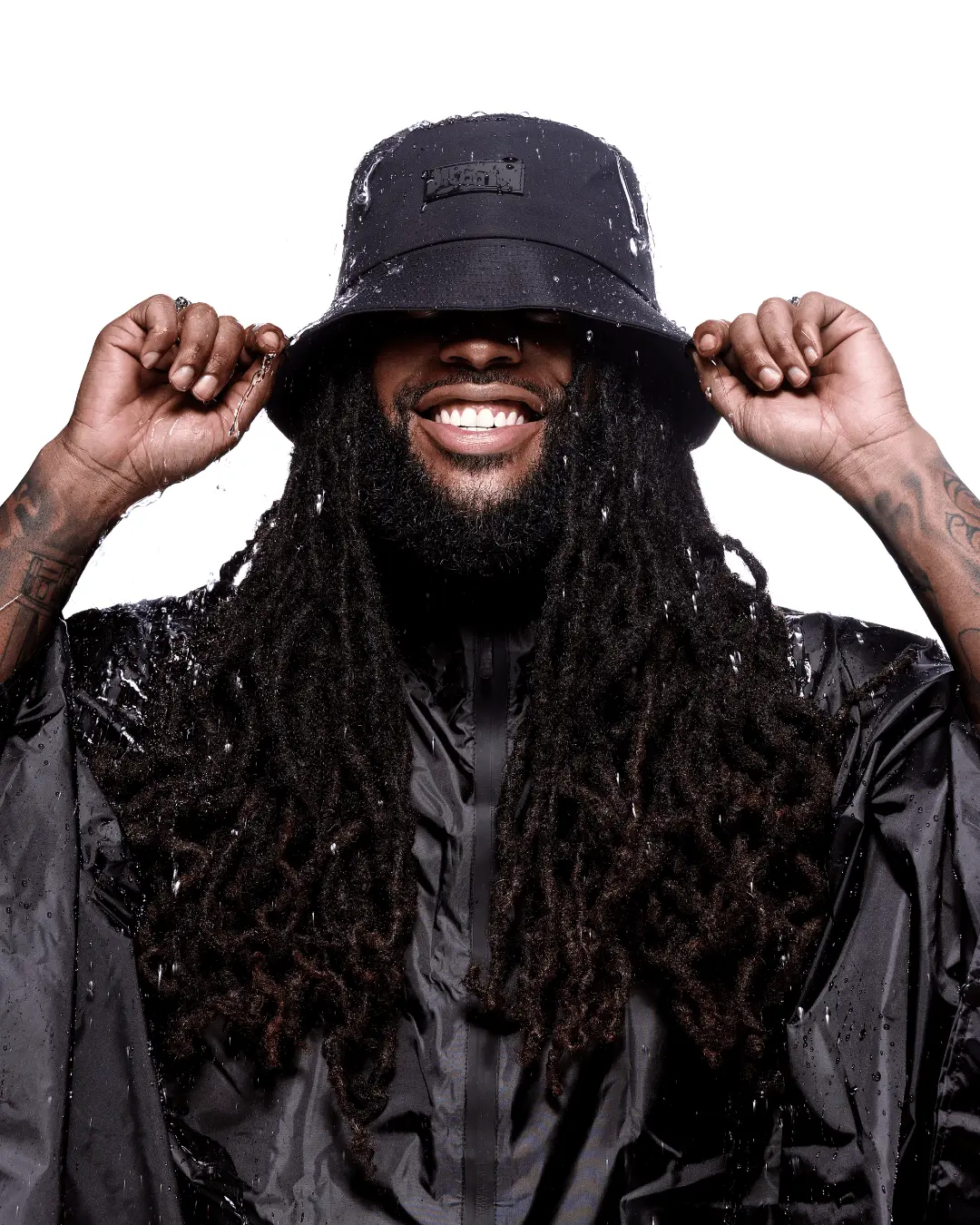 Black Waterproof Satin Lined Bucket Hat