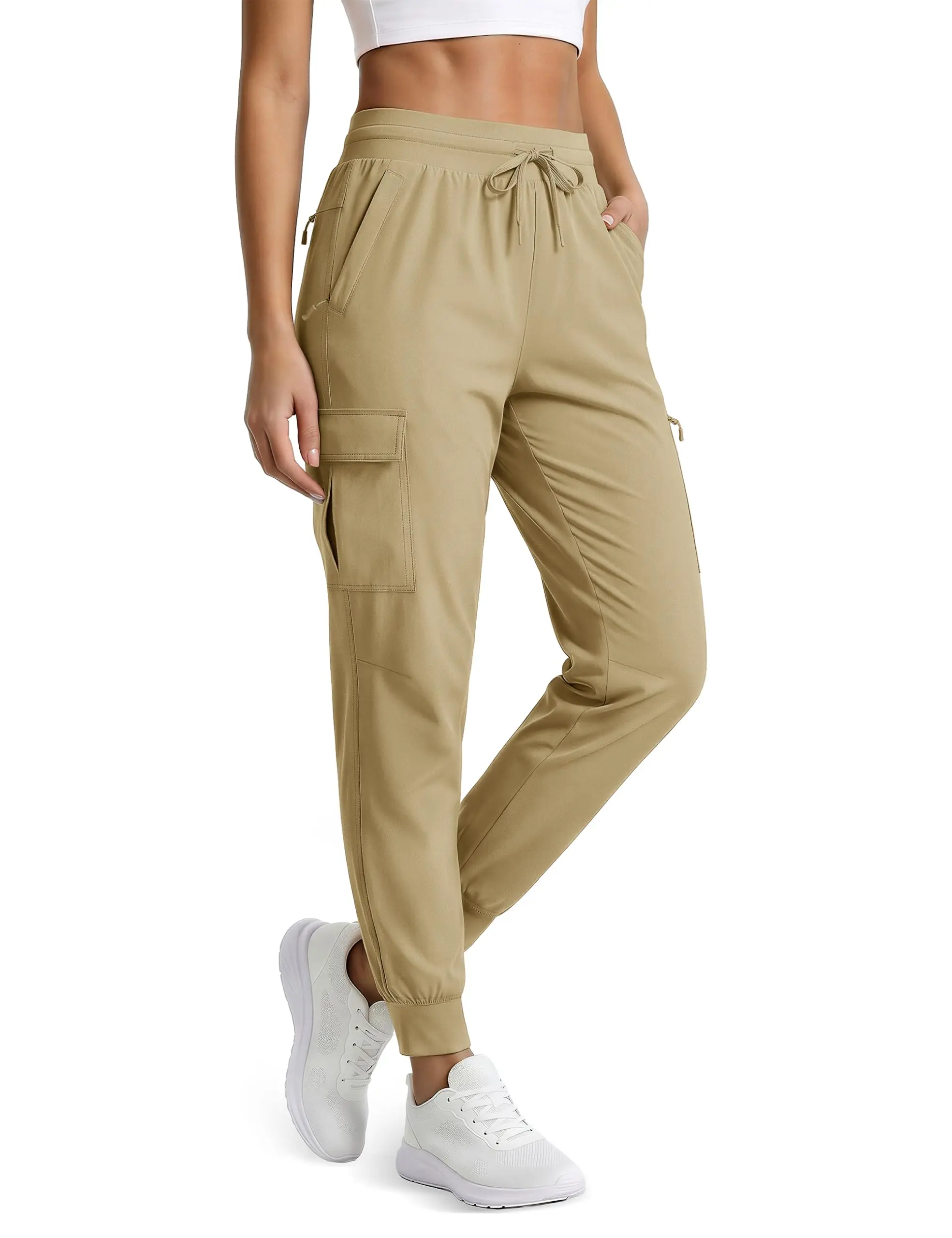Cotrasen Women's Hiking Pants Lightweight Quick Dry Water Resistant Cargo Joggers Workout Casual Travel 5 Pockets