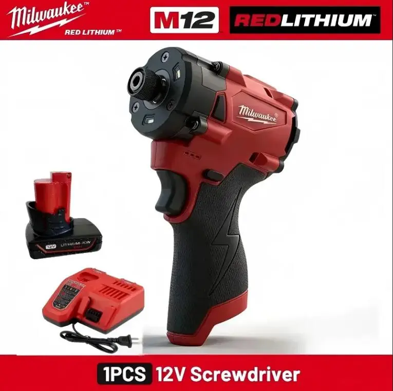 Milwaukee M12 Brushless Impact Driver 3000RPM 4400IPM 12V Cordless Drill Screwdriver 1/4" Hex Tool Only with charger battery, Tools And Gadgets, Work Tools