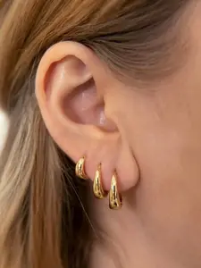 6Pcs Gold Hoop Earrings Set, Hypoallergenic Geometric Huggie Earrings, No Fade Jewelry for Women Daily Wear