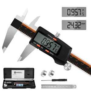 HARDELL Digital Caliper 6 Inch Stainless Steel Electronic Measuring Tool High Precision LCD Display Inch/MM Conversion Measuring Ruler for DIY Jewelry Woodworking Mechanical and Engineering Use