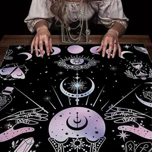 Mystical Astrology Tarot Tablecloth, Card Mat, Furniture Protector, Coffee Table Cover, Party Decor, Home Decoration, Ritual Supplies