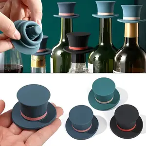3pcs/1pc Magic Hat Wine Stopper - Reusable Wine Bottle Seal, Dustproof, Fun Wine Accessory, Home Bar Accessories, Keeps Bottles Fresh - Suitable for Home and Bar Use, Christmas, Parties, Holidays