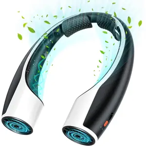 Portable handsfree neck fan 4000mah battery usbc rechargeable ultraquiet 4 adjustable speeds perfect for office outdoor and travel use