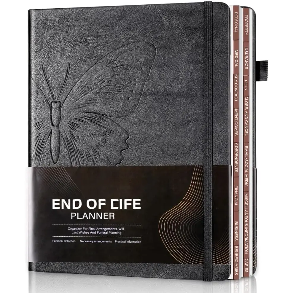 End of Life Planner, Wish List - Guided Final Arrangements When I'm Gone Workbook for Beneficiary Info, Last Wishes Preparation & Funeral Planning With Pockets for Documents,7x10"