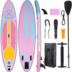 12ft Inflatable Stand Up Paddle Board, 3 Fins Paddleboard with Full SUP Accessories for All Skill Levels, Portable Two-Way Hand Pump And Carry Bag, for Yoga Touring Fishing