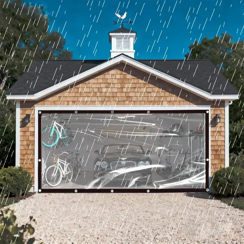 【Fall Home Essentials】10×13FT Clear Waterproof PE Tarp, Transparent Outdoor Cover with Metal Grommets, Protective Tarp for Patio, Greenhouse, Porch, Garden and Outdoor Use,Holiday Gift for Balcony,Chicken Coop,home essentialSohoChic