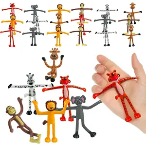 Bendable Zoo Animal Toys - 24 Pack - Durable Plastic Jungle Animals Figures - Engaging & Bendable Toys