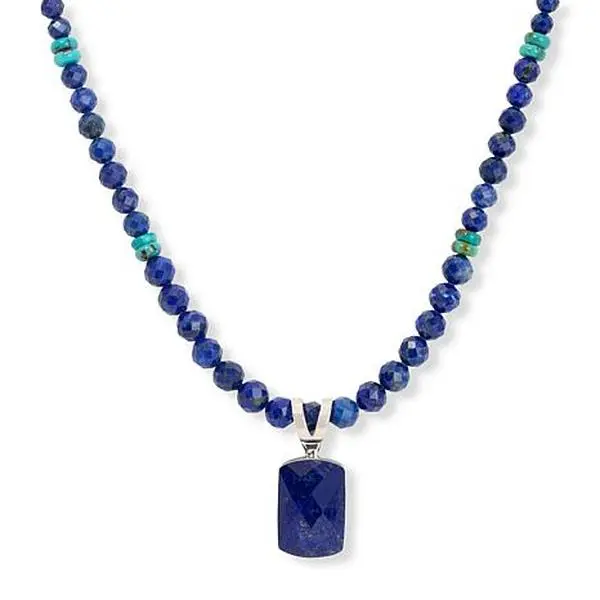 Mine Finds by Jay King Sterling Silver Lapis Pendant with Beaded Necklace