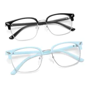 2026 Blue Light Blocking Semi-Rimless Glasses for Men & Women, Fashion Light Eyeglasses, Computer Gaming TV Anti Blu-ray Glasses for Daily Wear