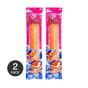 FULL FISH Thai Grilled Fish Strips - Crab Flavor, 155g x 2 Packs | Delicious Seafood Snack