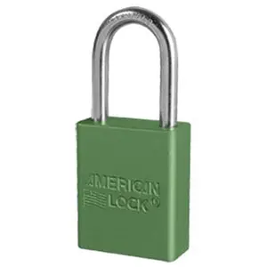 A1106GRN1KEY Q# DG6842 Keyed Padlock, Aluminum, Green