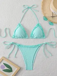 Women's Fashion Split Bikini, Stylish Two-Piece Swimsuit, Perfect for Beach & Pool, Trendy Summer Swimwear, Comfortable & Chic Design, Tie Side Bikini