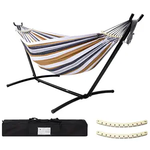 Hammock with Stand Included 450Lb Capacity Steel Stand, Premium Carry Bag Included and Two anti Roll Balance Beam
