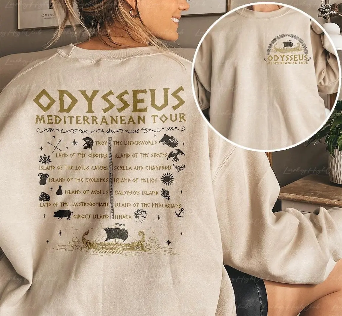 Odysseus Mediterranean Tour 2 Sided Shirt, Epic Musical Inspired Tee, Greek Mythology Gift, The Odyssey Bookish Tee