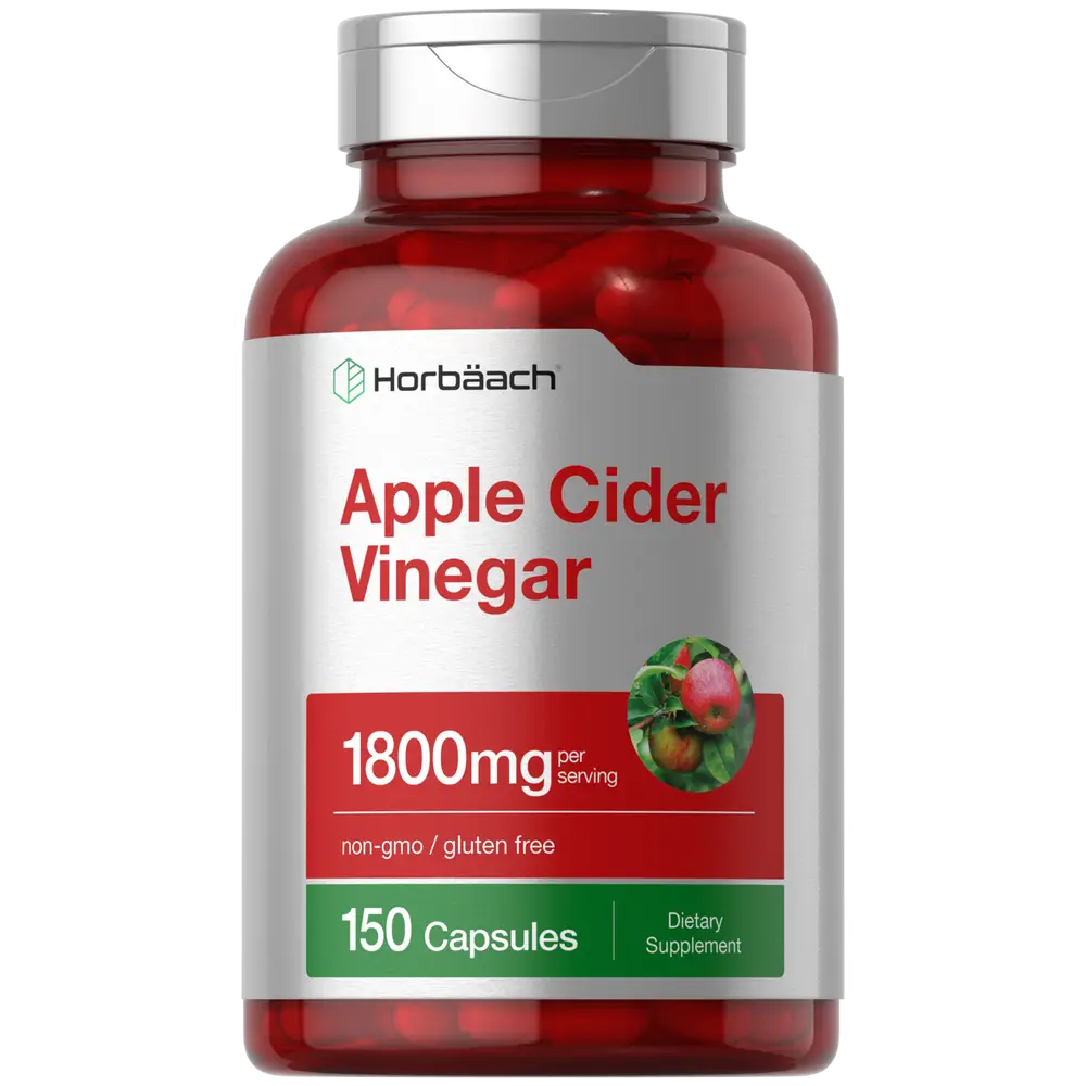 Horbäach Apple Cider Vinegar Capsules | 1800mg | 150 Pills | Non-GMO, Gluten Free Supplement