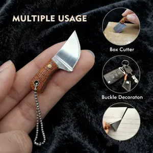 Home Decor Unboxing Tool Set 4PCS Stainless Steel Knives with Leather Storage Pouch for Miniature Models Durable Sharp Tools Secure Tidy Organization