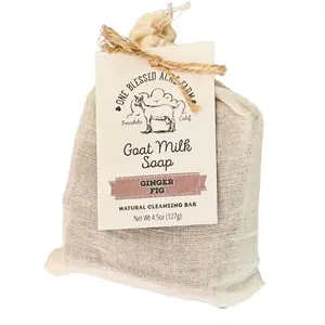 Ginger Fig Goat Milk Bar Soap, 4.5 oz Body Wash Body Cleansing Body Care Gentle Comfort Skin Repair Cleanser Fig Scented