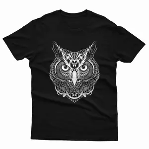 Owl ornate Bird Lover Mens T Shirts Unisex Tee Top #P1#Or#A