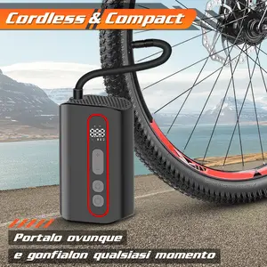 Portable Tire Inflator - Alarm Lamp,Rechargeable Battery,7.4 V Smart Air Pump for Multi-Purpose Use,Effortless Tire Inflation for Bike & Ball,Automotive Air Compressor for Emergency,Compact Design,and Easy-to-Use Interface