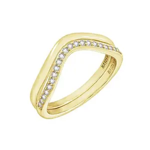 Radiance by Absolute™ Gold-Plated Pavé Chevron 2-Piece Ring Set