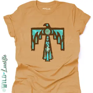 Wild Lucille Apparel - Turquoise Thunderbird -  Boho Western Graphic Print Tees