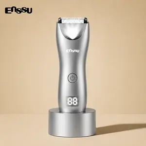 Enssu Electric Groin Hair Trimmer Comfort Makeup Products, Replaceable Waterproof Wet Dry Clippers for  Gift, Wireless Charging Body Skincare Trimmer