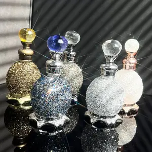 Luxury Rhinestone Decorative Perfume Bottle, 15ML Organic Glass Dropper for Essential Oils, Elegant Makeup Dispenser From Dubai