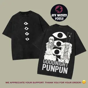 Goodnight Punpun Anime Double Printed Lightweight Acid Washed Tee, Dark Manga Aesthetic Unisex T-Shirt, Hoodies, Sweatshirt, Streetwear, Graphic Tee
