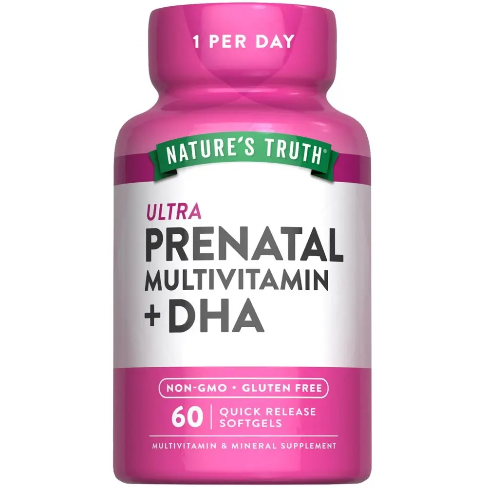 Nature's Truth Prenatal Vitamins & Minerals with DHA, Folic Acid - 60 Softgels - Non-GMO & Gluten Free Supplement Nature's Truth Prenatal Vitamins & Minerals with DHA, Folic Acid - 60 Softgels - Non-GMO & Gluten Free Supplement