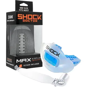 Lip Guard, Adult Youth Mouth Guard Football with Strap, Breathable Wide Opening Football Mouthpiece for Youth Adults OSFA, Mouth Guards, Max Airflow