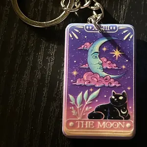 The Moon Tarot Card Keychain