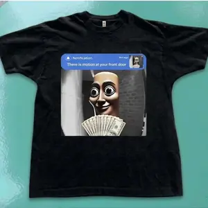 Gildan Men's Black T-shirt, black Thomas the train money t-shirt, Funny Doorbell Meme Graphic T-Shirt, Brainrot Meme Tee, Gen Z Humor Shirt, Viral TikTok Meme Shirt, Oversized Graphic Tee, Unisex Funny Gift