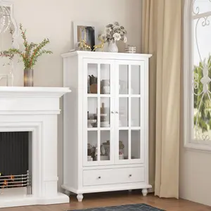 FUFU&GAGA 31.5'' W Curio Cabinet Bookcase Display Cabinet China Cabinet