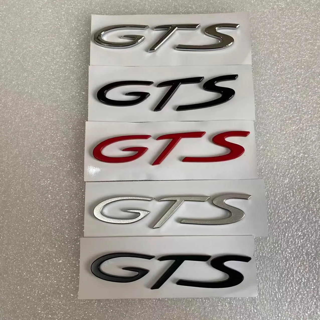 GTS Letter Emblem Badge Decal Sticker for Porsche 718 Boxer Carrera Cayman Targa 911 Cayenne Turbo Macan Panamera Taycan Spyder Logo Rear Bumper Tailgate