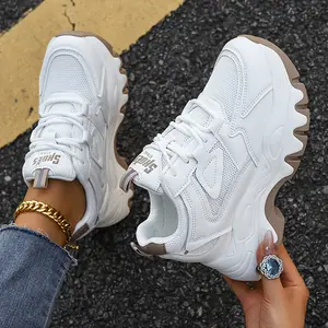 Women'S Sneakers - Breathable Mesh & Upper, Cushioned Rubber Sole, Lace-Up Mid-Top Sneakers for Everyday & Formal Wear - All-Season Comfortable Walking, Ladies Sneakers, Versatile Footwear, Stylish Footwear, Durable Footwear